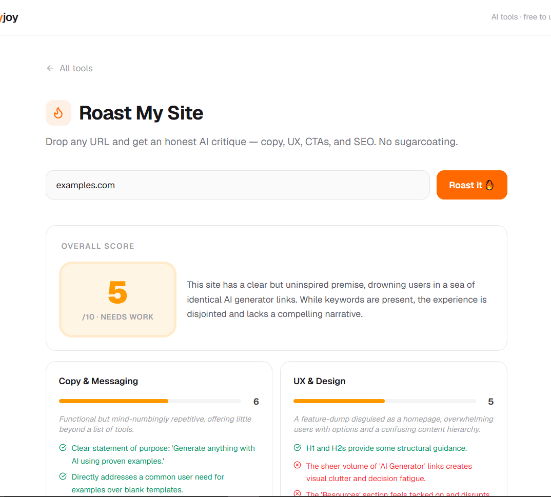 Roast My Site